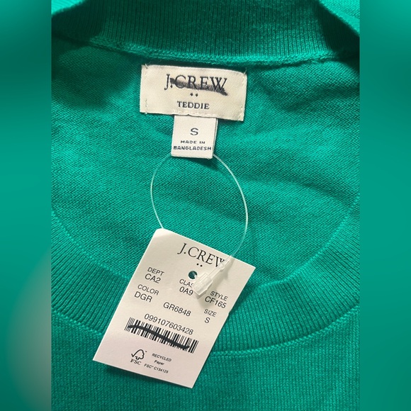 J.Crew Cotton Teddie sweater in dark green - Picture 5 of 5